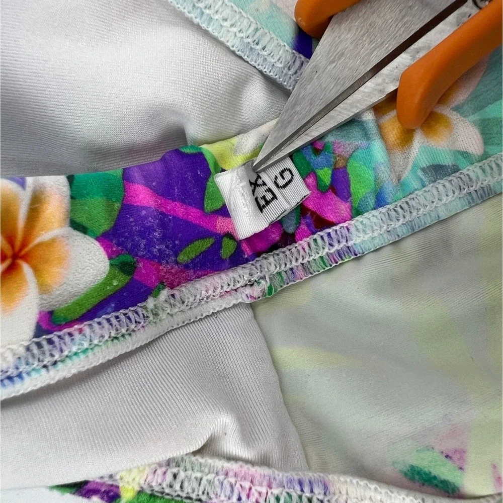 Mercurio Hawaiian Floral Tropical Pouch‎ Enhancing Sexy Bikini Swimsuit Exotic